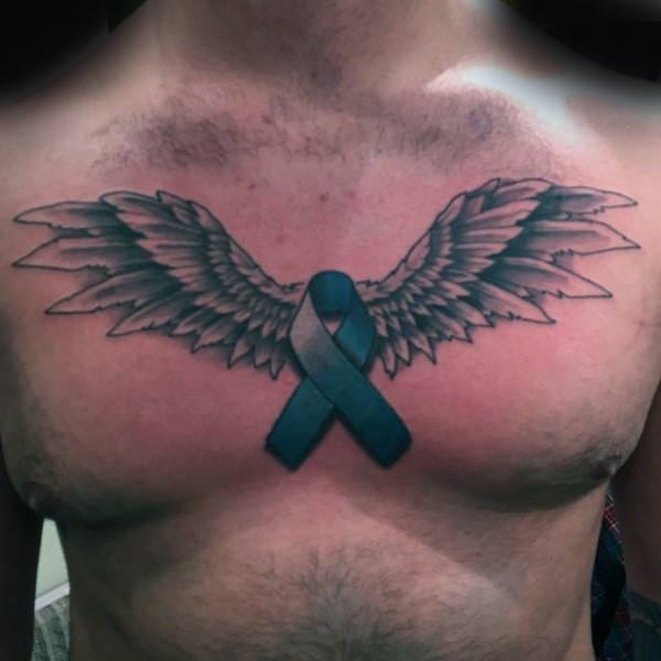 Schleife tattoo gegen den Krebs 27
